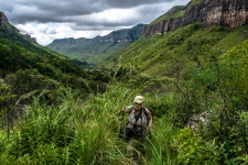 One of the steeper parts of the Tugela River Trail. This 'steep' sections were really not that steep at all, and would last a few hundred feet at hte most. For the majority of the trail, the hike is gently uphill.